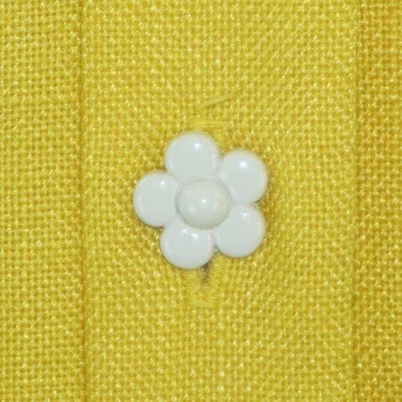 Vintage 60s Yellow Daisy Button Dress - Picture 3 of 10